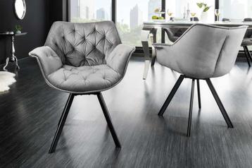 Drehbarer Stuhl THE DUTCH COMFORT grau Samt mit Armlehnen Mo